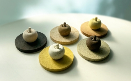 ディフューザー AROMA Stone（りんご型） アロマストーン 精油 アロマオイル インテリア コーヒーかす みかんの皮 にんじん皮 えごま搾りかす たまねぎ皮 茅ヶ崎市 神奈川県 みかん皮