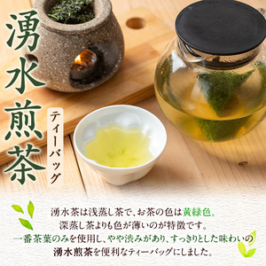 鹿児島県湧水町産！栽培期間中農薬・化学肥料不使用！湧水煎茶ティーバッグ 計40個(20個×2袋) 国産 九州産 鹿児島県産 茶葉 お茶 茶 日本茶 緑茶 煎茶 ティーバッグ ギフト 贈答 プレゼント 贈り物 【神田茶園】_y519