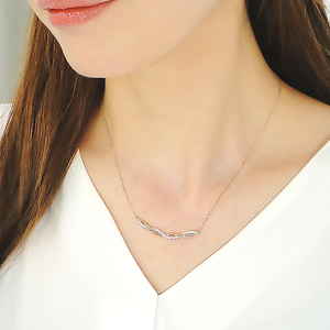 ネックレス K18YG PT900 イエローゴールド プラチナ ダイヤモンド 0.24ct コンビ ペンダント ねじれ ツイスト スパイラル ひねり 両吊り ジュエリー【f231-ygpt】 ALPAZ132
