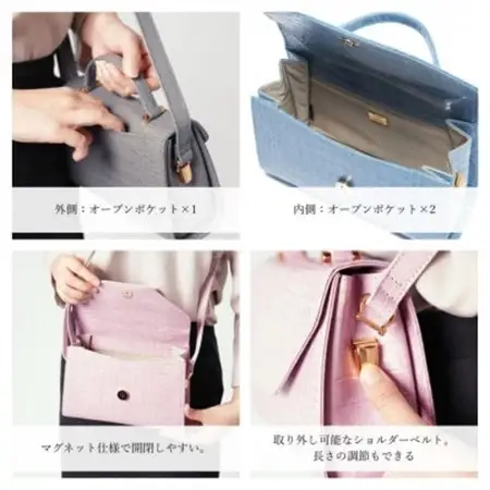 【濱野皮革工藝のバッグ】プティ・フォルムクロコUNO(グレー×ゴールド)_装飾品・工芸品  鞄・バッグ かばん カバン_【1611164】