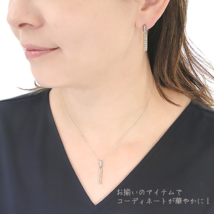 ネックレス PT900 K18YG プラチナ イエローゴールド ダイヤモンド 0.28ct 両面 バーネックレス 縦ライン コンビ ペンダント Iライン ジュエリー【f276-pt-ygpt】 ALPAZ146