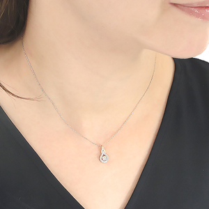 ネックレス PT900 K18YG プラチナ イエローゴールド ダイヤモンド 計0.38ct 中石0.2ct コンビ ペンダント ドロップ つゆ 雫 大粒 ジュエリー【f279-ptyg】 ALPAZ151