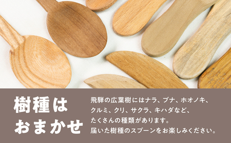 飛騨の広葉樹 カトラリーキット 小スプーン 2セット 樹種おまかせ ウッドスプーン 木製スプーン カトラリー FabCafe Hida [CE006]
