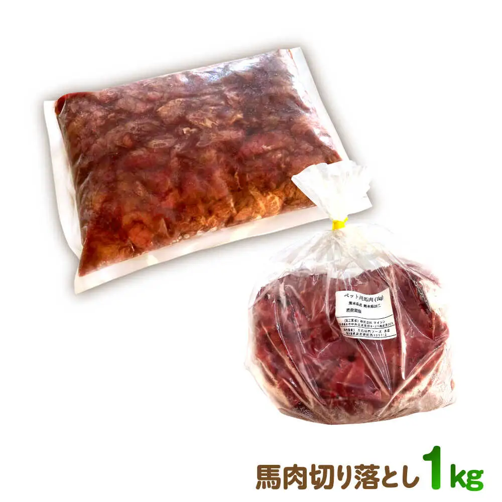 【全6回定期便】詰め合わせ 国内加工 ペット用 馬肉 切り落とし 1kg ペット用 馬刺しジャーキー 100g(50g×2) ペットフード 馬肉 [AYCT014]