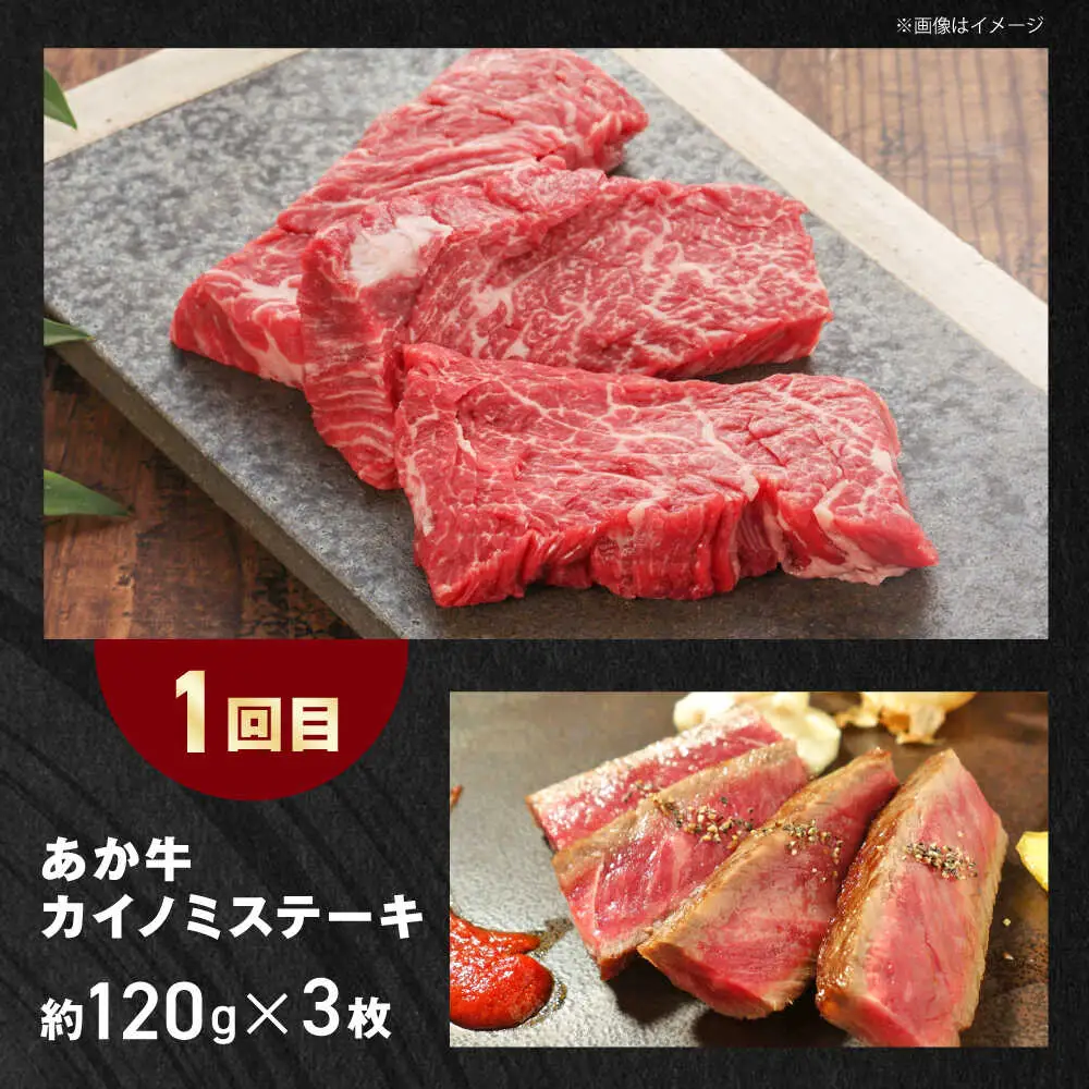 【全3回定期便】【GI認証】くまもとあか牛 食べ比べ B カイノミ リブロース 赤身モモブロック [AYCQ027]