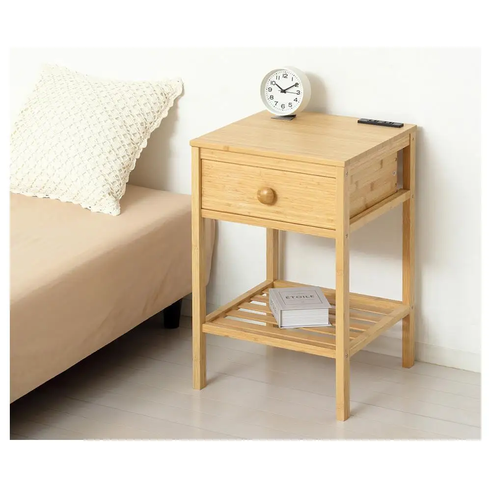 Bamboo サイドテーブル ナチュラル 約W40×D40×H61cｍ AKU1044768