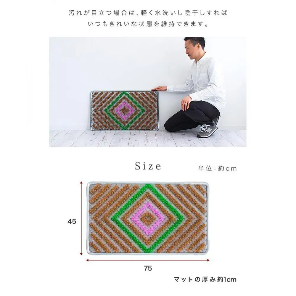 玄関マット 泥 雪 落とし 約幅75×奥行45×厚み2.4cm マルチ3色 SNG104503401