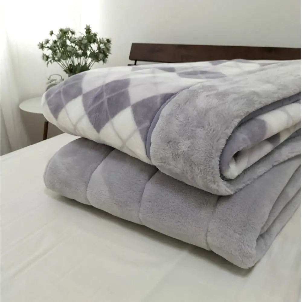 ［掛敷セット］吸湿発熱あったかボリューム毛布(約140×220cm)グレー1枚&敷パッド(約100×205cm)グレー1枚(シングル) JM-HTP-GY