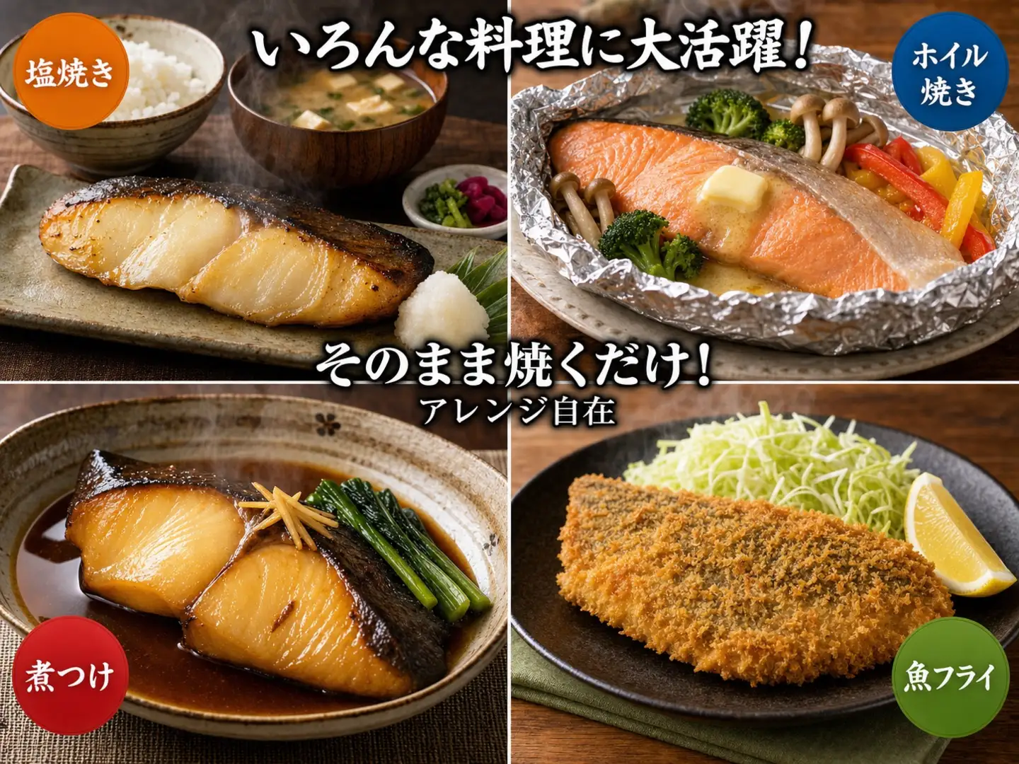 和歌山魚鶴仕込みのだし漬け銀だら切身4切・銀鮭切身4切・塩さばフィレ4枚　（真空パック入） 小分け| 銀鱈 さけ サバ だし 魚 切り身 切身 魚 海鮮 焼き魚 ご飯のおとも おかず【uot852B】