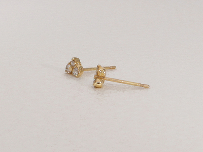 【K10】 ダブルハートダイヤモンドピアス 【PE-2367K10】