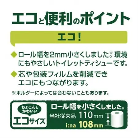 エリエール i:na(イーナ)トイレットティシュー(ダブル)12R×3パック(36個)【配送不可地域：離島・北海道・沖縄県】【1615602】