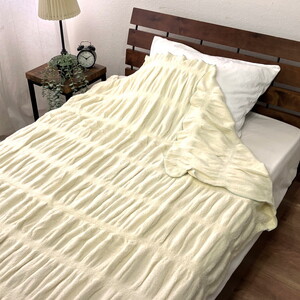 くしゅくしゅコットンケット シングル 140×200cm 1枚 N-FM-3501