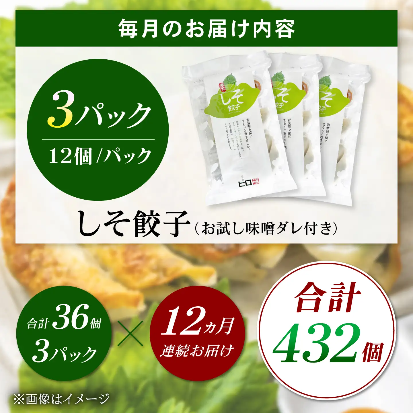【全12回定期便】【3パック】餃子屋ヒロの 人気のしそ餃子 ぎょうざ[BDAS012]