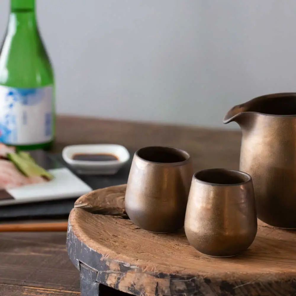 【波佐見焼】　ブロンズ 半酒器 3点セット　【西海陶器】[OA427]