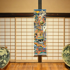 [伝統工芸]武者絵(上杉謙信の掛け軸)高さ180cm≪武者 武士 アート インテリア 壁掛け プレゼント≫