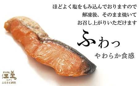 北海道産 サーモン切り身（塩）9切れ　小分けの食べ切りサイズ個包装　純国産ブランドサーモン『江さしっ子 繁虎』　「浜のかあさん」手作り　活締め加工　新鮮真空パック冷凍　保存料不使用　北海道江差産トラウトサーモン　塩鮭　焼き鮭