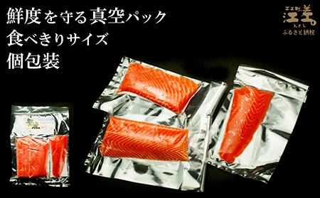 【数量限定】北海道産 サーモンのルイベ〈冷凍刺身〉お刺身用ブロック 6個　日本海 かもめ島海面養殖　純国産 ブランドサーモン『江さしっ子 繁虎』　とろける脂　活締め　浜のかあさん手作り　生食可　冷凍　小分け　個包装　トラウトサーモン　刺身　サーモンステーキ　カルパッチョ　海鮮　鮭　さけ　シャケ　しゃけ　さーもん　保存料不使用