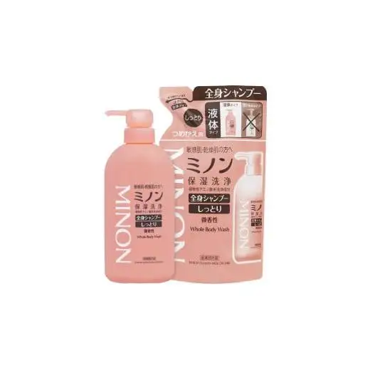 ミノン全身シャンプーしっとりタイプ　450ml：1本　詰替用（380ml）2個セット / 敏感肌 乾燥肌 全身シャンプー ボディシャンプー ボディソープ 液体石鹸 石鹸 せっけん ボディケア スキンケア 日用品 ミノン 第一三共ヘルスケア 千葉県 匝瑳市 送料無料