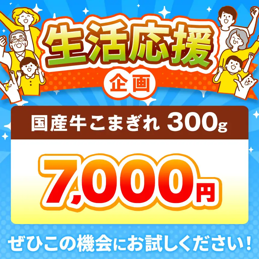 国産牛 こまぎれ 300g｜