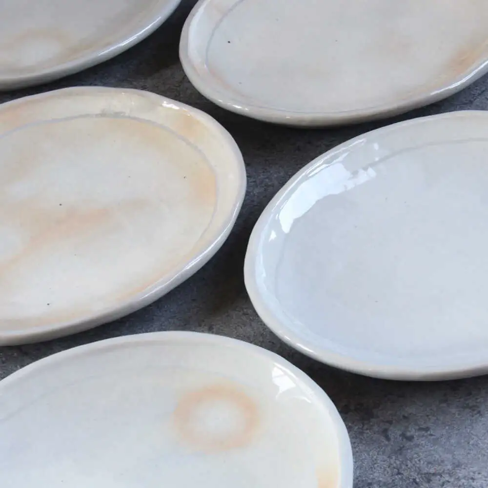 【瀬戸焼】 「舞陶館」　粉引 多用皿５枚セット【松本陶器株式会社】/ 皿 食器 / 瀬戸市[BBDX001]