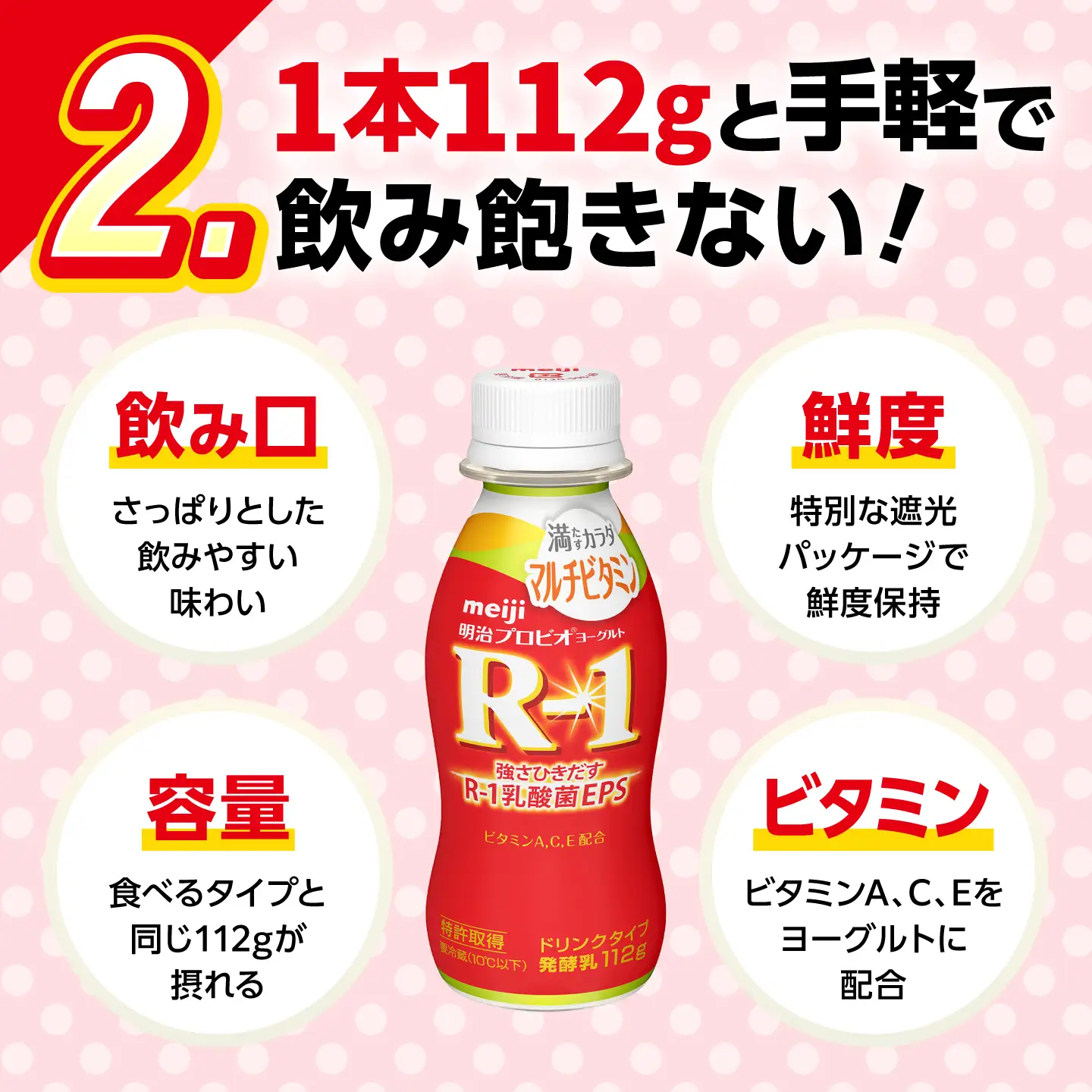 明治プロビオヨーグルトR-1ドリンクタイプ満たすカラダマルチビタミン24本 稲沢市 / 株式会社昭和[BMAW020]