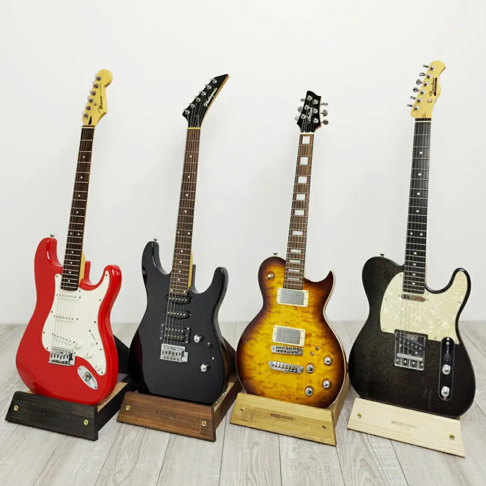 ギタースタンド 1本掛 エレキギター用【本体：ブラウン】