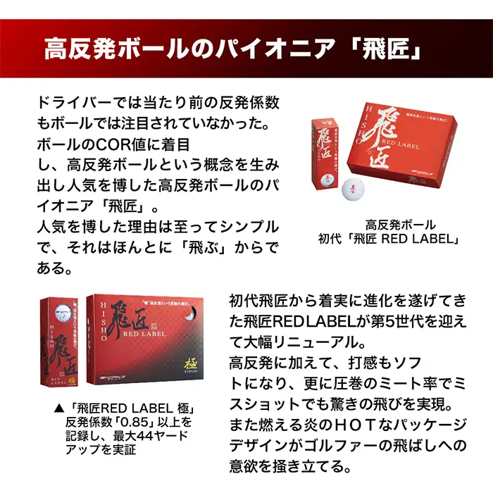 ゴルフボール「飛匠レッドラベル極」イエロー ２０２３年モデル  ゴルフボール