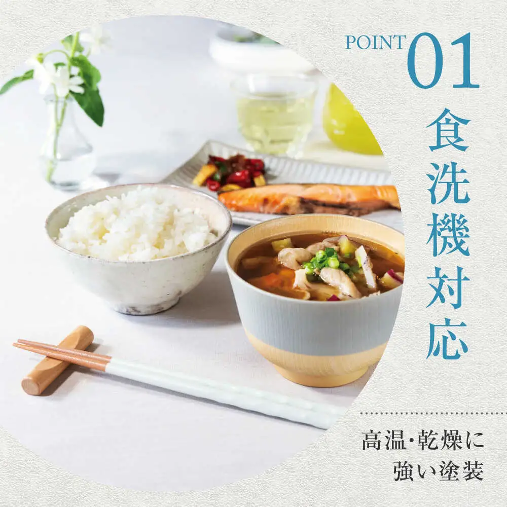 若狭塗箸　【食洗機対応】持ちやすい木彫り箸 くすみカラー 5膳セット / 箸 はし 小浜市 / ヤマックス[BFCL012]