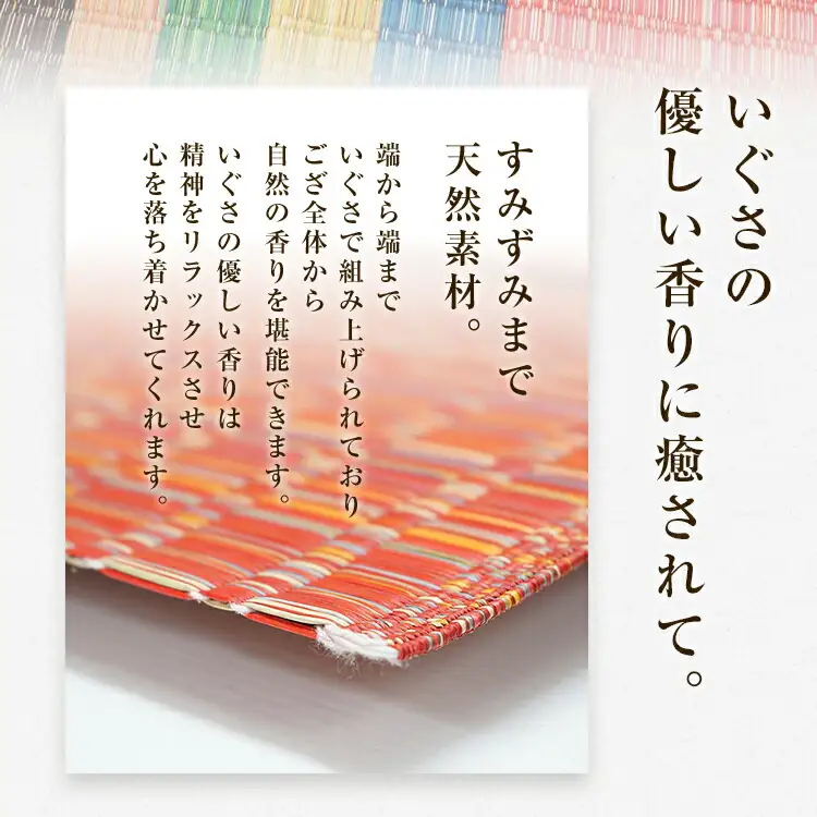 純国産天然いぐさ　「掛川　虹」３畳（赤色）　BG018