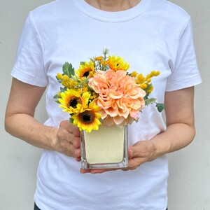 デザイン おまかせ アートフラワー アレンジメント レッド | 造花 リトルシード 高さ約20cm 幅約14cm 造花 
