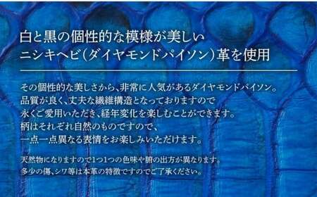 ネーム入れオーダー／マネークリップ（ダイヤモンドパイソン各色） BK121