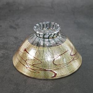  ガラス抹茶碗（抹茶茶碗・金箔扇茶碗あか）| 食器 食器