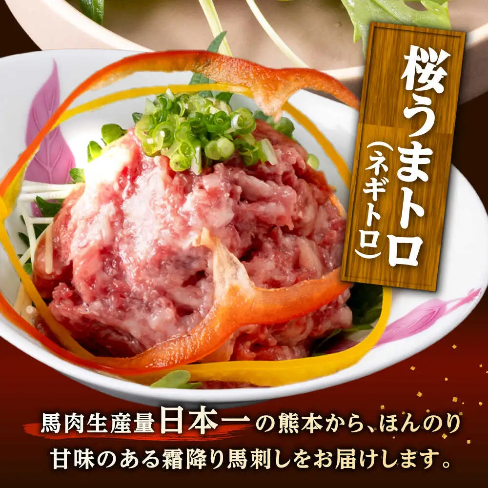 鮮馬刺し ユッケ 桜うまトロ ネギトロ セット 計約1kg  馬刺し[AYAF018]
