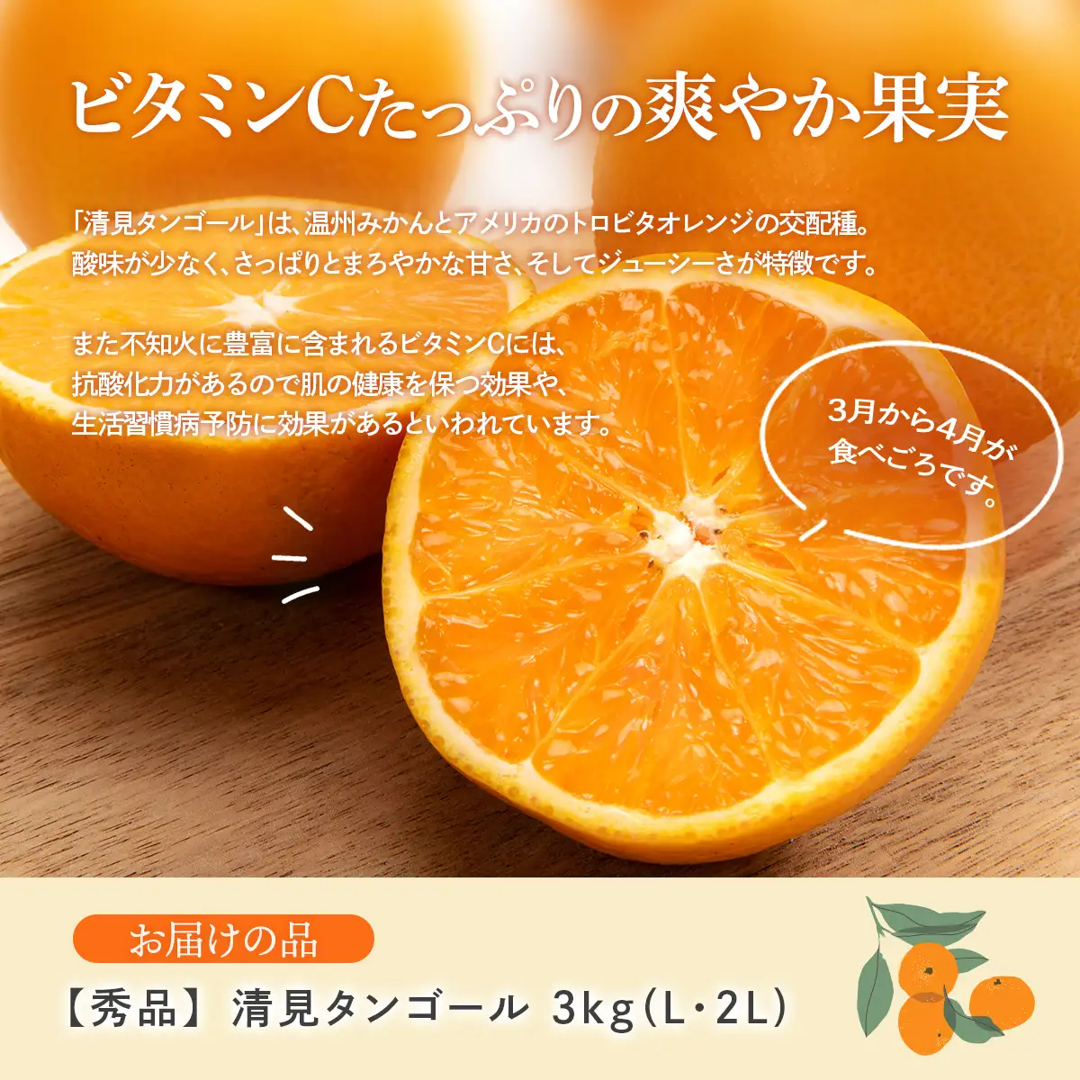 【先行予約】【秀品】清見タンゴール 3kg（L・2L）※離島への配送不可 （2027年3月上旬頃より順次発送予定） IKTAR011