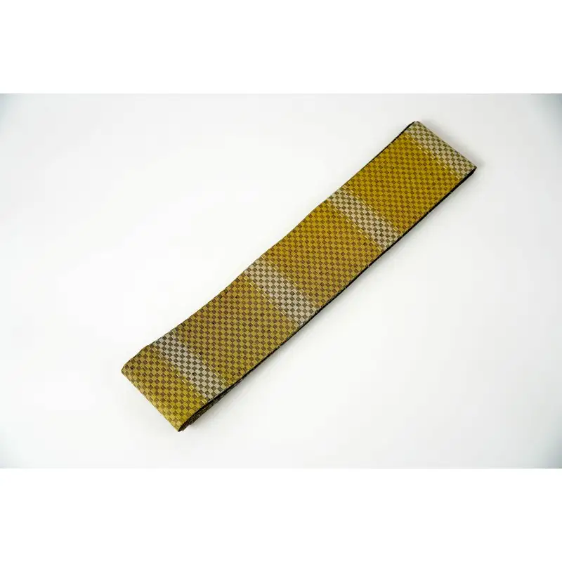 ＜丹後の藤布　遊絲舎＞角帯　藤霞文（緑）*リバーシブル幅約10.2cm×長さ約420cm