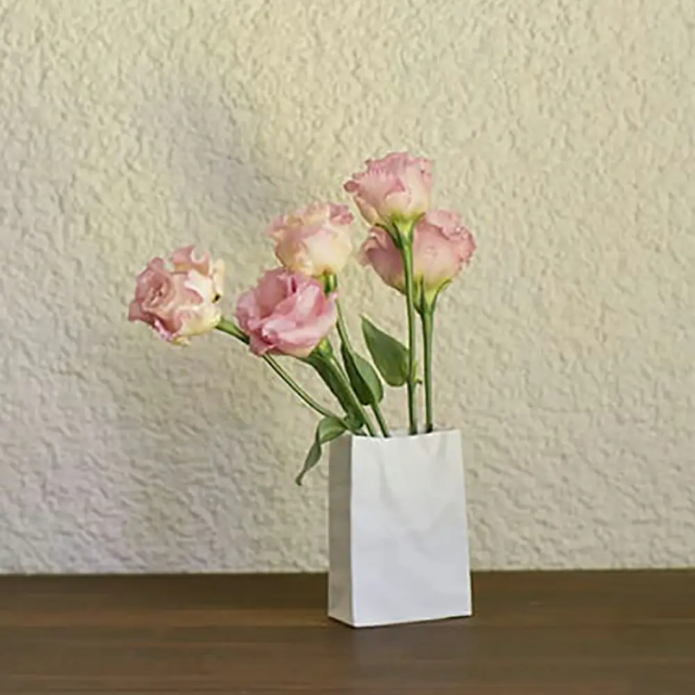 【瀬戸焼】ニュークリンクルスーパーバッグ#4 花器 ホワイト 【セラミック・ジャパン】花瓶 花瓶 [BBBC004]