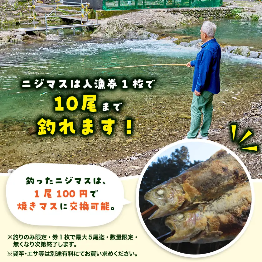 秋川国際マス釣場【A:エサ釣りペア券】【1392920】