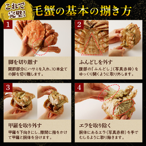 北海道産活蒸し毛蟹約650ｇ×1尾【er001-109】
