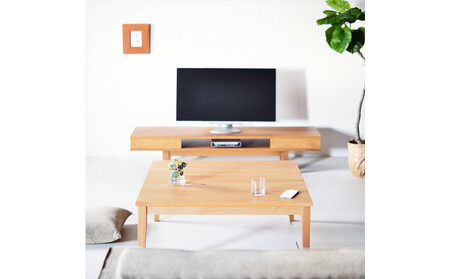 【シンプルモダンな家具のお部屋に】 シャープなデザインのＮＯ１センターテーブル110×110 オーク ローテーブル 無垢材 国産 大川家具