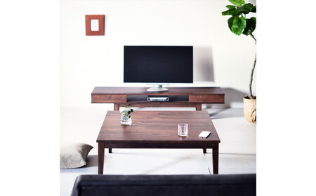 【シンプルモダンな家具のお部屋に】 シャープなデザインのＮＯ１センターテーブル90×90 ウォールナット ローテーブル 無垢材 国産 大川家具