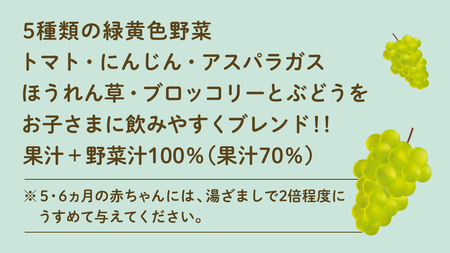 【 ピジョン 】 緑黄色野菜 & ぶどう 100 125ml × 48個 紙パック飲料  