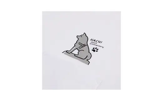 HACHI100オリジナルハチ公像TシャツS（HACHI100オリジナルコットン巾着サービス)　40P7601【一般社団法人 秋田犬ツーリズム】