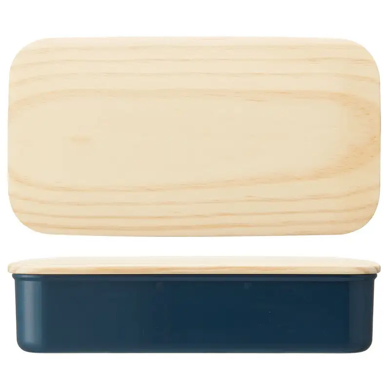 弁当箱 630ml 1段 木蓋 ランチベルト 食洗機 レンジ 対応 ランチボックス スケーター skater PAL8FK ミッドナイトブルー ブルー 青〈スケーター株式会社〉   7-208