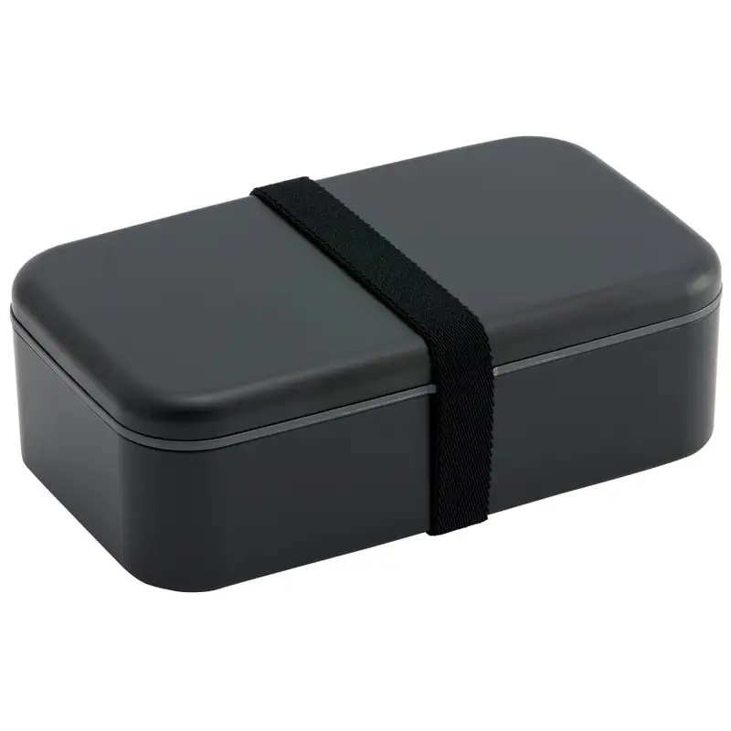 箸付き 弁当箱 1000ml 1段 ランチボックス お弁当 18cm 大人 メンズ バイオマス スケーター skater PLB10HB アッシュブラック 子供 食洗機可 電子レンジ可 仕切付 ランチベルト 〈スケーター株式会社〉   6-307