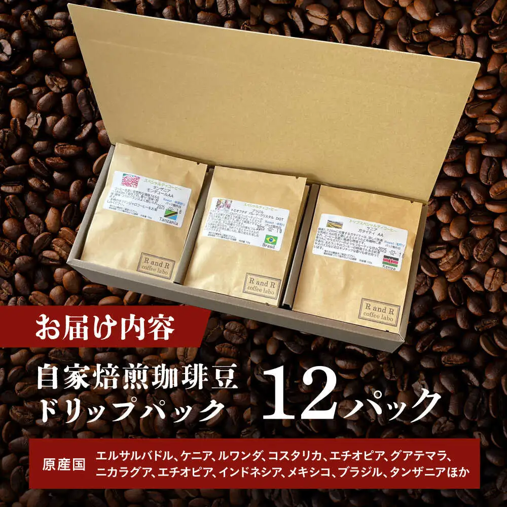 自家焙煎スペシャリティコーヒー ドリップパックセット(12パック) / 諫早市 /R and R coffee labo [AHCJ049]