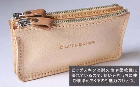 ZIP コインウォレット （ダブル） ヌメ革 豚革 革 レザー 小銭入れ コインケース 財布 革財布 ファスナー 革製品