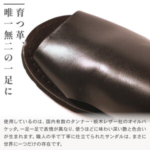 メンズ レザーサンダル 黒 Lサイズ 【サンダル】