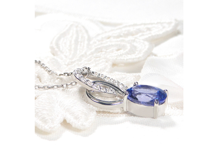 ペンダント ネックレス PT900 プラチナ 0.18ct ダイヤモンド タンザナイト 大粒 オーバル 誕生石 華やか ハート 大ぶり ダイヤ ジュエリー 【f274-ta-pt】