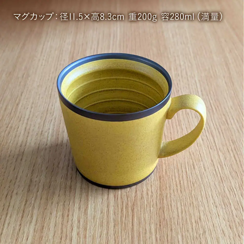 【波佐見焼】　18cmプレート・マグカップ 化粧イエロー 2点セット 【和山】[WB172]