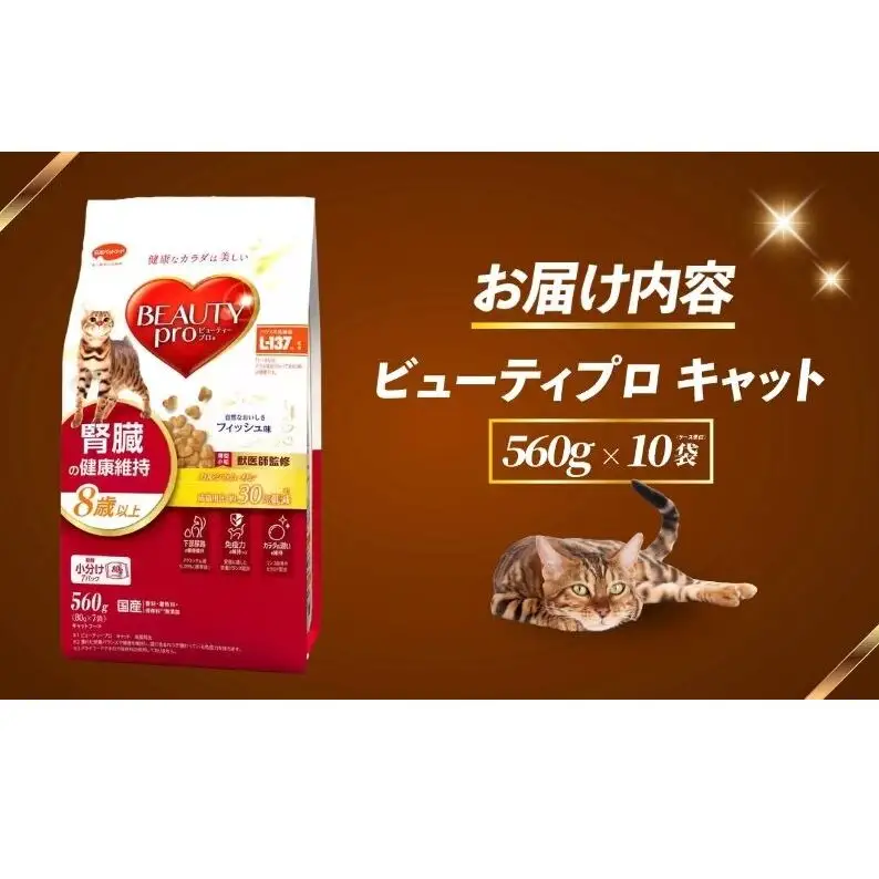 ビューティープロ キャット 腎臓の健康維持 8歳以上 560g ｘ10(ケース単位) キャットフード